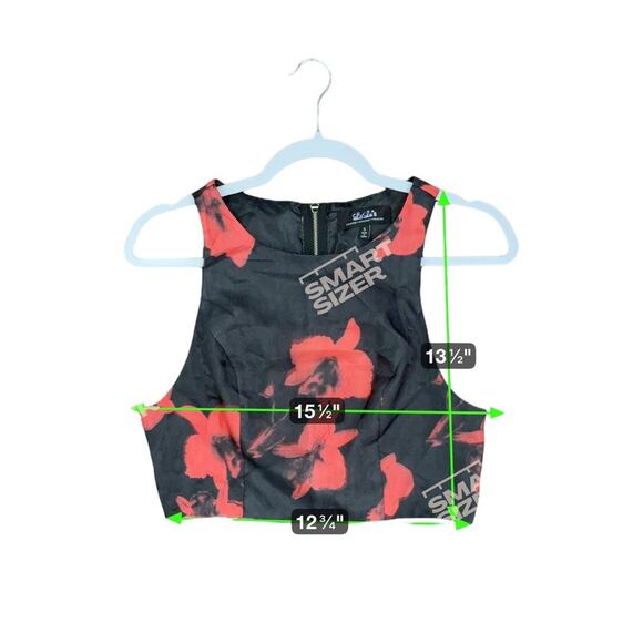 Lulu's Just My Imagination Black and Red Floral Print Top Women S Black Boho - Picture 6 of 6
